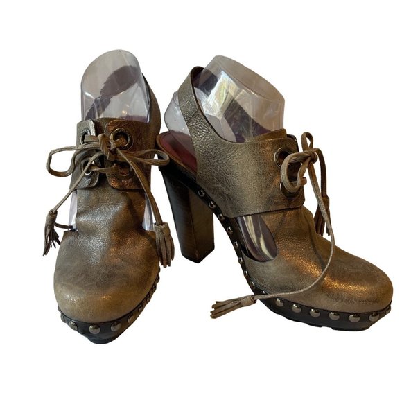 Coach Shoes - Coach Poppy Collection Women's Rena Shoes Gunmetal Heel 9.5B Leather Upper Tasse